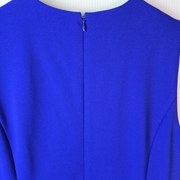 Calvin Klein Sheath Midi Dress Button-Trim Details Side-Slit Cobalt Blue Sz 8 - Picture 13 of 16